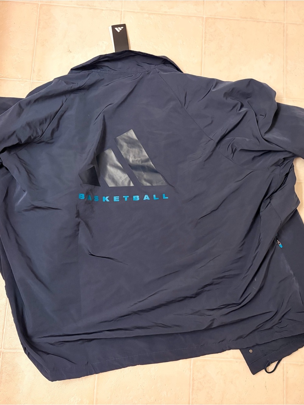adidas Navy Blue Basketball Windbreaker Jacket